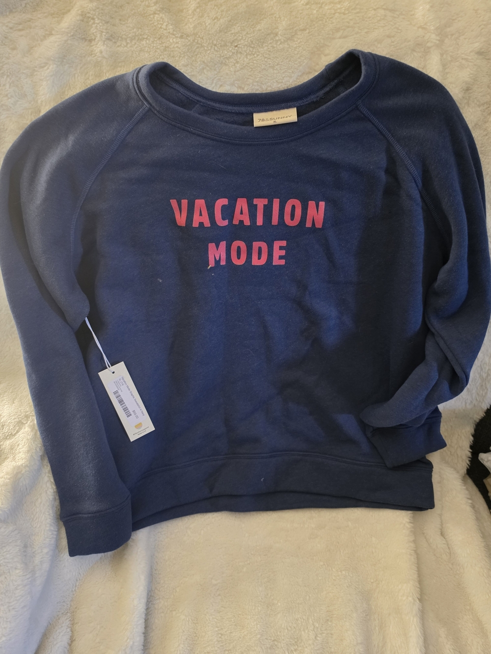 Vacation Mode Navy Crewneck Sweatshirt - 72 & Sunny